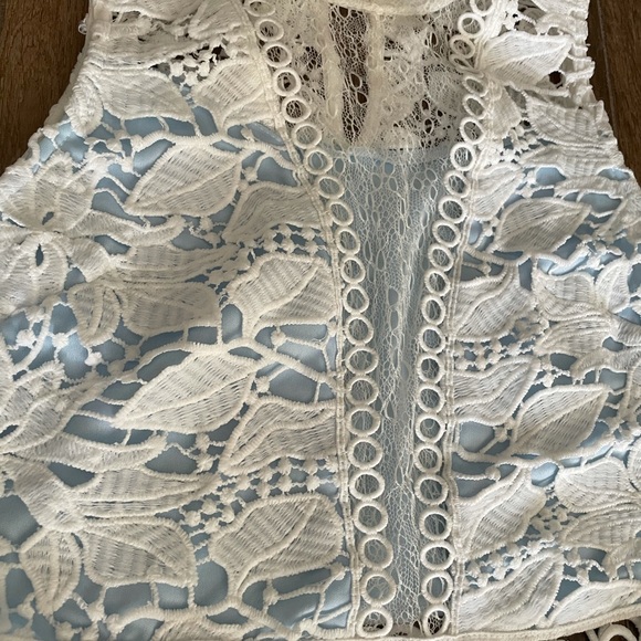 LUSH Baby Blue and White Lace Skirt and crop top! New. - Picture 12 of 13